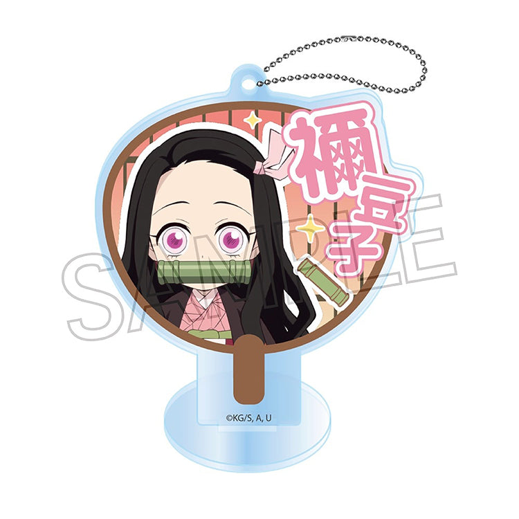 Nezuko Kamado Deco Uchiwa acrylic keychain from Demon Slayer A-BOX.