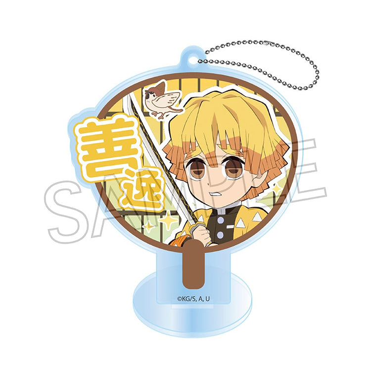 Zenitsu Agatsuma Deco Uchiwa acrylic keychain from Demon Slayer A-BOX.