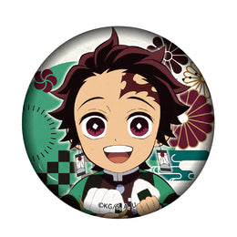 Demon Slayer Tanjiro Kamado chibi 56mm badge, Kaidou Aruki collection official art pin with onigiri rice balls.