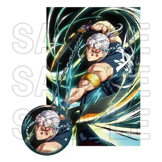 Demon Slayer Anime Merch - Tengen Uzui Can Badge & Postcard Set - Doki Doki Land