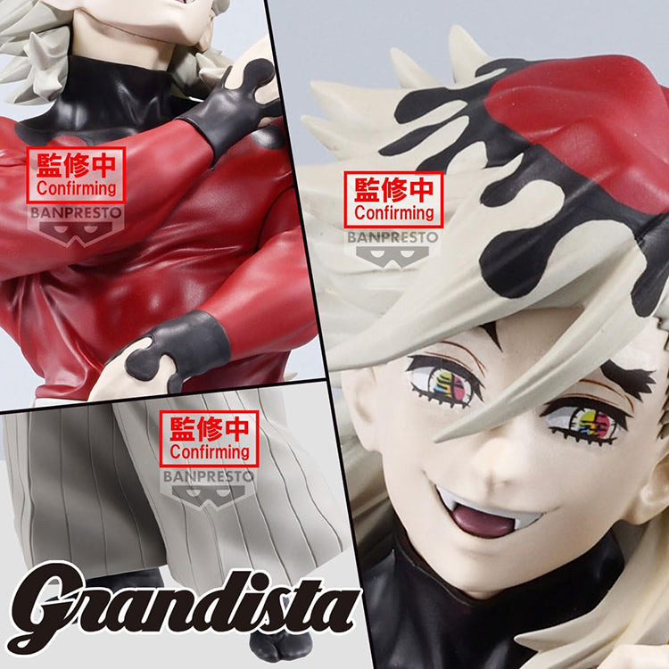 Banpresto Grandista Doma figure close-up showing Upper Rank Two's smirk, rainbow eyes, and detailed red robes.