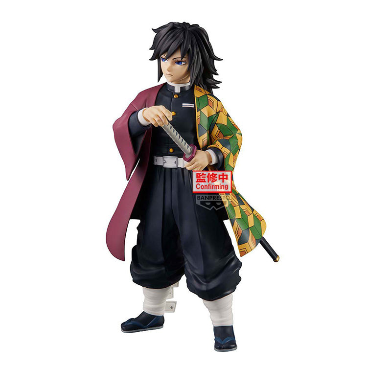 Grandista Giyu Tomioka figure from Demon Slayer: Kimetsu no Yaiba by Banpresto, detailed sculpt with realistic clothing folds.