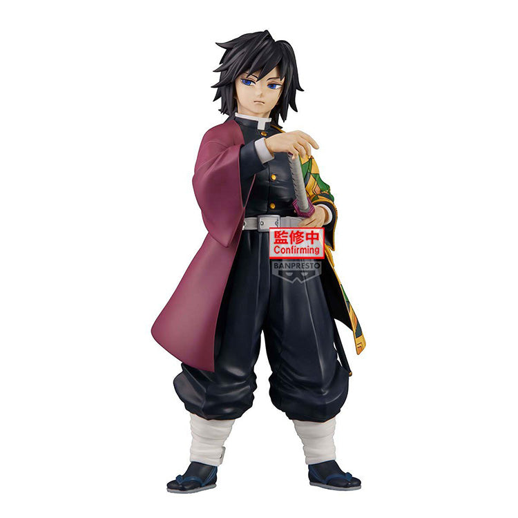 Grandista Giyu Tomioka figure from Demon Slayer: Kimetsu no Yaiba by Banpresto, detailed sculpt with realistic clothing folds.
