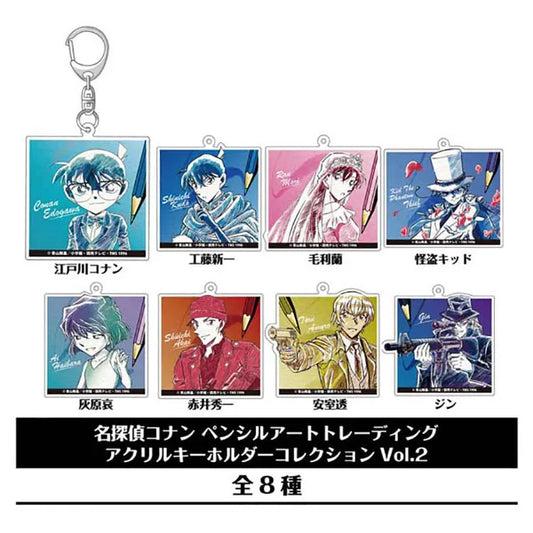 Detective Conan Anime Merch - Pencil Art Trading Acrylic Keychain Vol.2 (1 Random)