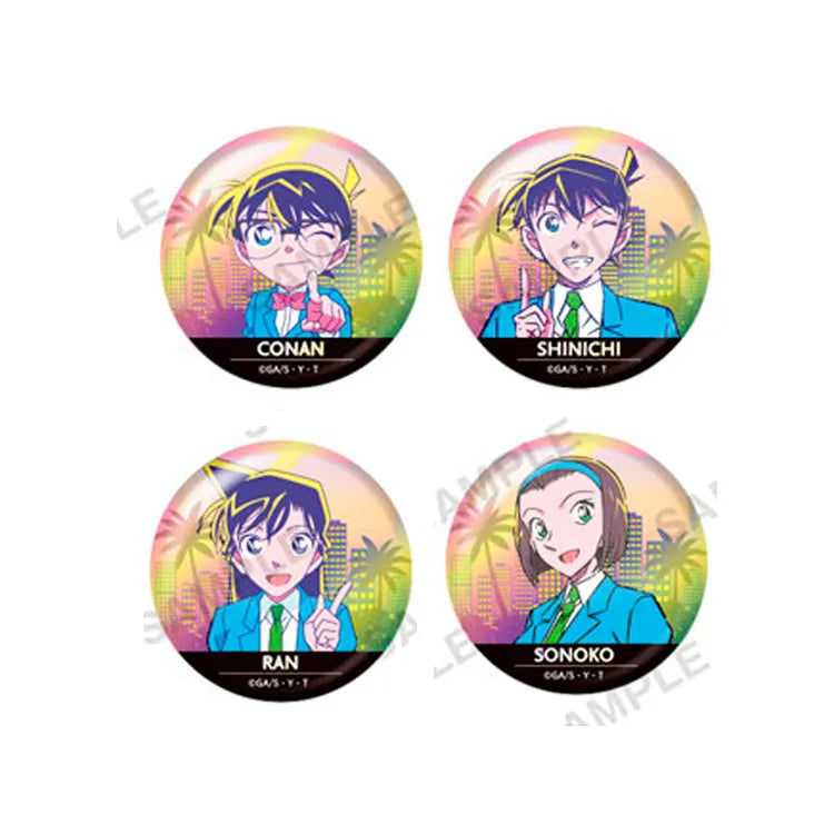 Detective Conan Anime Merch - Trading Hologram Tin Badge City Pop Ver. vol.2 (1 Random) - Doki Doki Land 