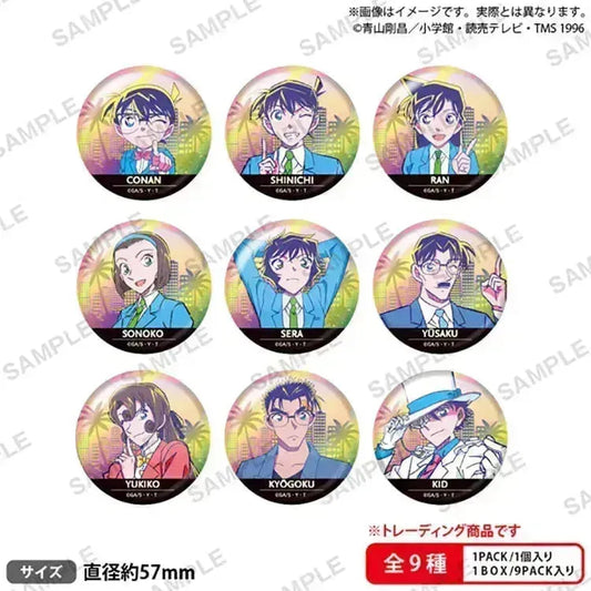 Detective Conan Anime Merch - Trading Hologram Tin Badge City Pop Ver. vol.2 (1 Random) - Doki Doki Land