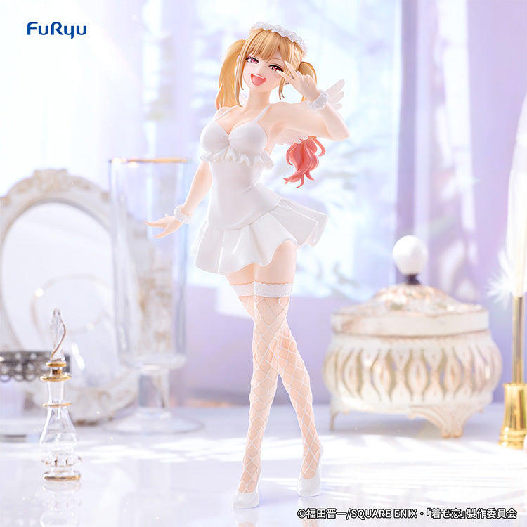 Full front view of the Marin Kitagawa BiCute Pure figure wearing a white dress and angel wings.