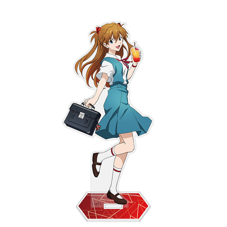 Asuka Langley Shikinami Large Acrylic Stand by COSPA, 20cm Evangelion school uniform figure for collectors.