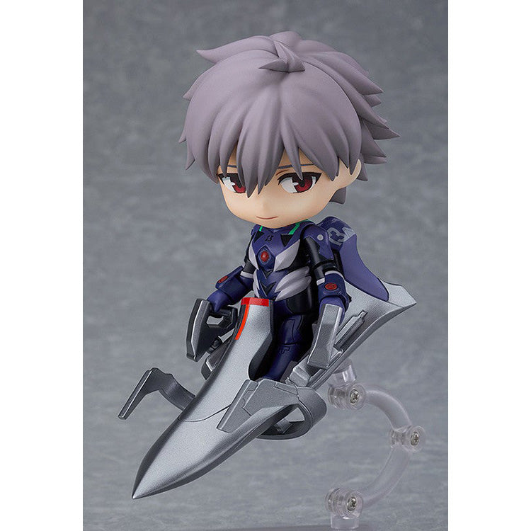 Nendoroid Kaworu Nagisa in plugsuit with three face plates, Spear of Cassius, and entry plug interior display parts from Rebuild of Evangelion.