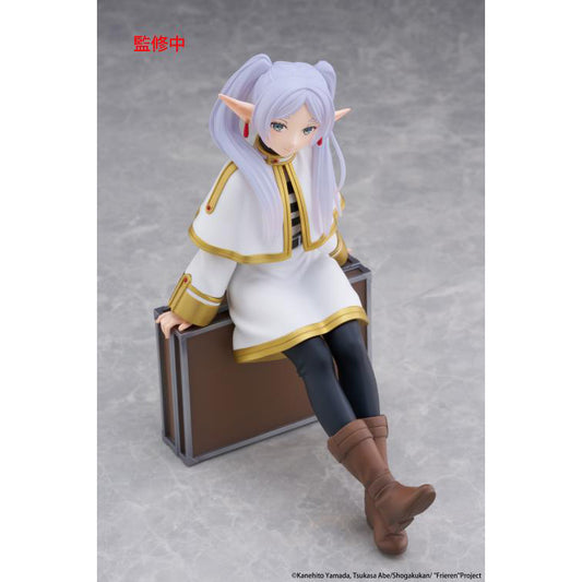 Frieren Beyond Journey’s End Desktop Cute Frieren Trunk Case Ver figure by Taito sitting on her trunk in classic outfit