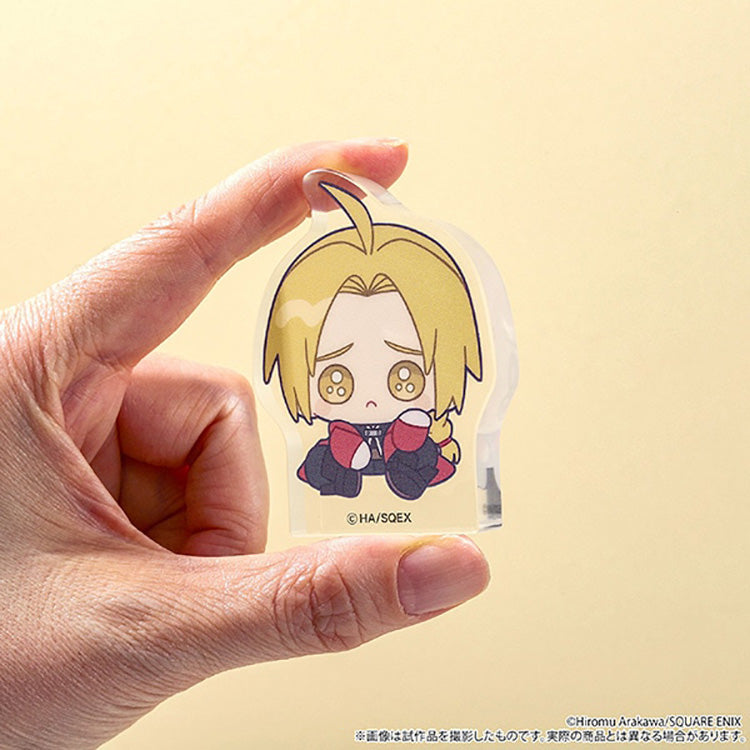 Fullmetal Alchemist Edward Elric Korotto Acrylic Stand featuring teary-eyed Mini Piends art style, 6cm tall.