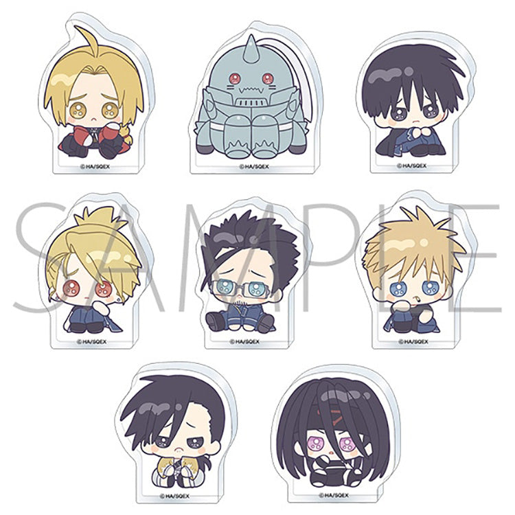 Fullmetal Alchemist Korotto Acrylic Mini Piends chibi stands with teary-eyed Edward, Alphonse, Roy, and more.