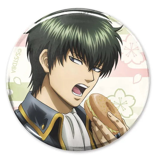 Gintama Anime Merch - Toshiro Hijikata 65mm Tin Badge Sakura Donut -with mayo filling- Ver. - Doki Doki Land