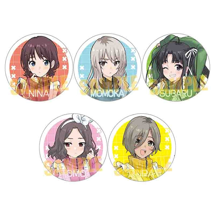 Girls Band Cry Jersey Maid trading can badges, 57×57mm, featuring characters in maid-style outfits, one random badge per pack.