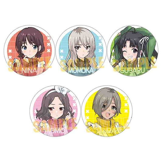 Girls Band Cry Jersey Maid trading can badges, 57×57mm, featuring characters in maid-style outfits, one random badge per pack.