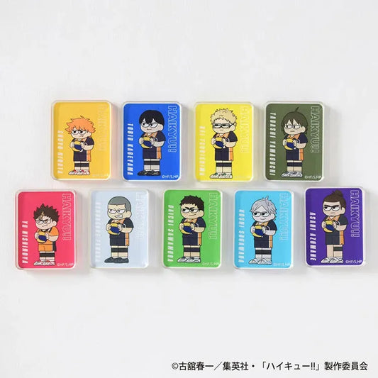 Haikyu!! Anime Merch - Jirori Trading Acrylic Block -Karasuno Ver.- - Doki Doki Land
