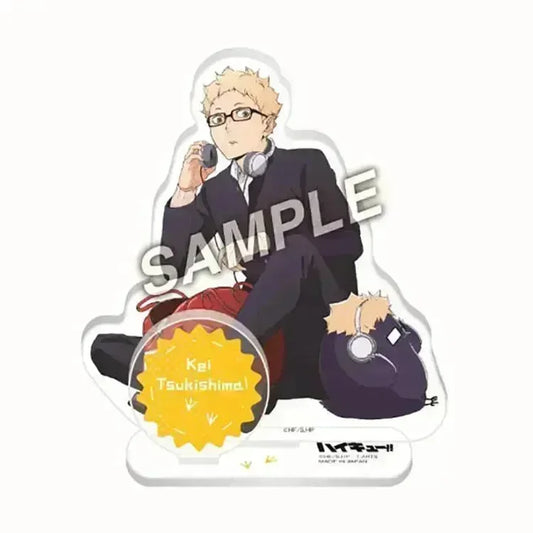 Haikyu! Anime Merch - Kei Tsukishima playing Mascot Acrylic Stand Plate - Doki Doki Land
