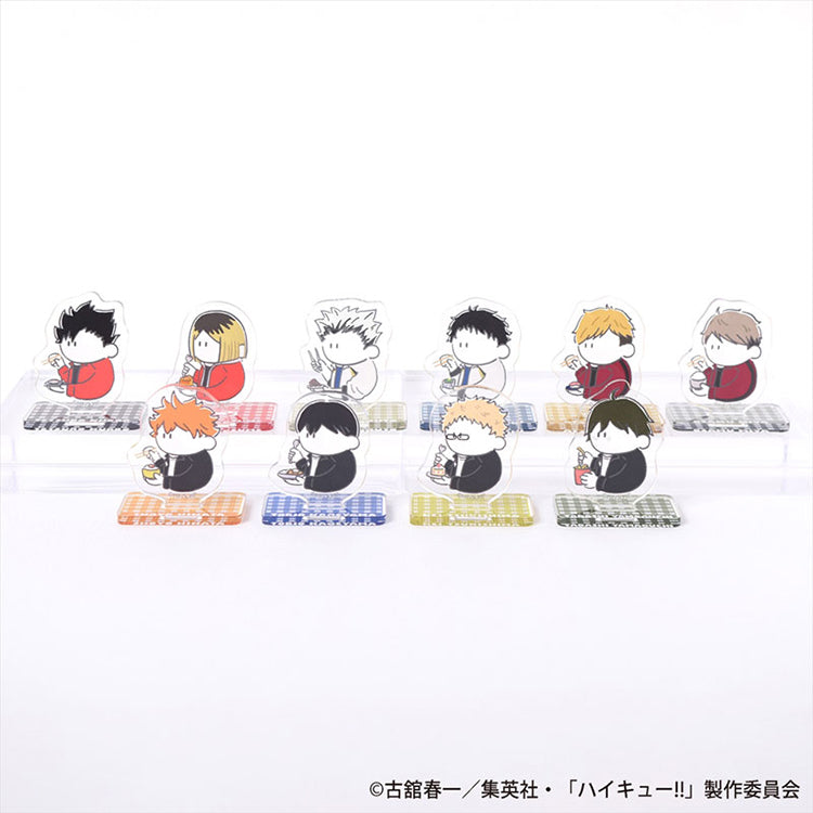 Haikyuu!! Trading Mini Acrylic Stand Itadakimasu Vol.1 packaging featuring chibi food-themed character illustrations in random designs.
