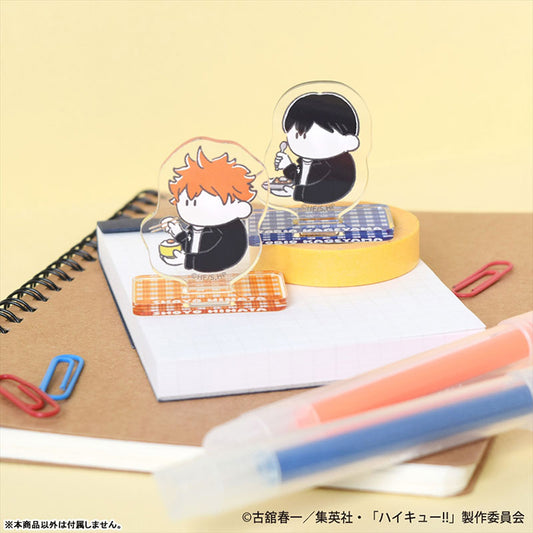 Haikyuu!! Trading Mini Acrylic Stand Itadakimasu Vol.1 packaging featuring chibi food-themed character illustrations in random designs.