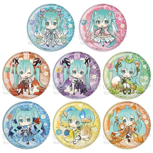 Hatsune Miku Anime Merch - Hyakki Yakou Shiny Tin Badge (1 Random) - Doki Doki Land