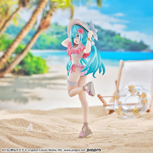 Hatsune Miku Luminasta Conceptual Series Tropical Ver. prize figure, side view showing flowing teal twin-tails