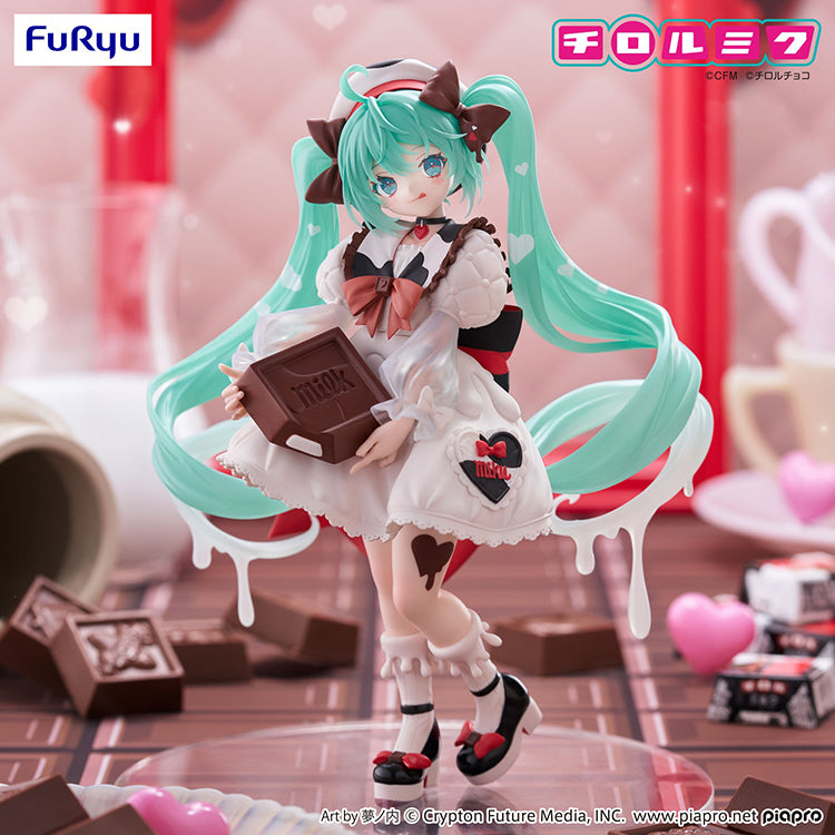 Hatsune Miku Milk Version FuRyu Trio-Try-iT Figure, Vocaloid x TIROL CHOCO collaboration collectible statue.