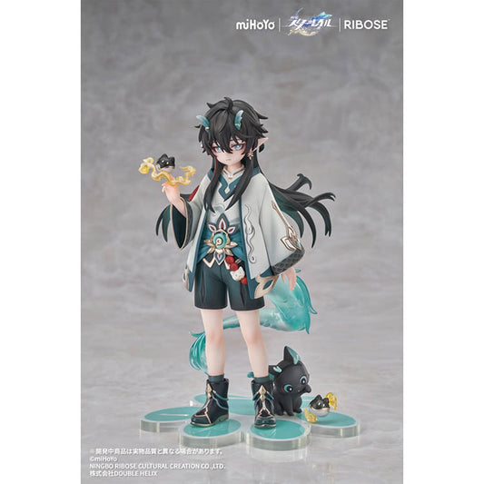 Honkai Star Rail Chibineko Dan Heng Imbibitor Lunae figure with black cat companions by RIBOSE