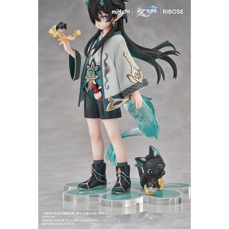 Honkai Star Rail Chibineko Dan Heng Imbibitor Lunae figure with black cat companions by RIBOSE