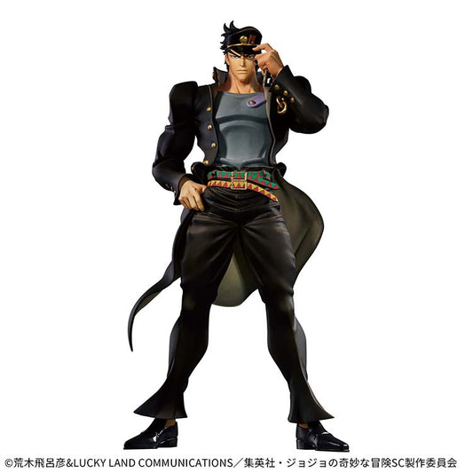 JoJo's Bizarre Adventure Stardust Crusaders Jotaro Kujo Mometria figure by Banpresto in a dynamic pose.