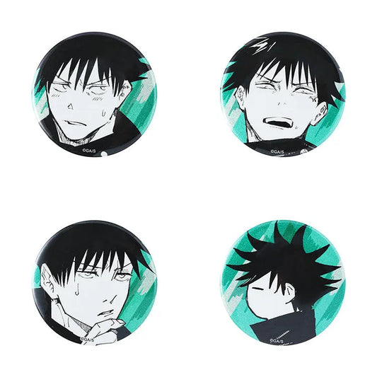 Jujutsu Kaisen Anime Merch - EMOTIONS Megumi Fushiguro Set of 4 can badges - Doki Doki Land 