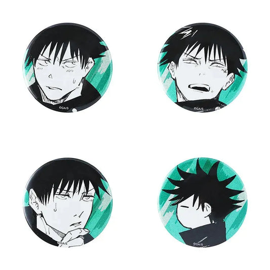 Jujutsu Kaisen Anime Merch - EMOTIONS Megumi Fushiguro Set of 4 can badges - Doki Doki Land