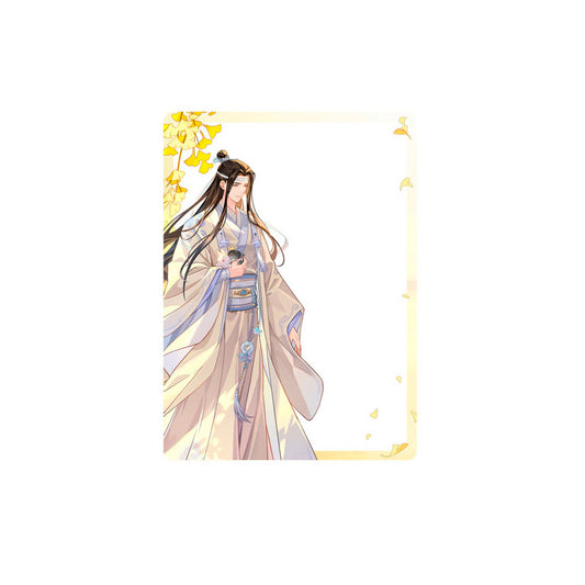 Mo Dao Zu Shi Qiu Zui Wei Yang Ver. Acrylic Clear Card Set featuring Wei Wuxian and Lan Wangji in autumn-themed traditional Chinese backgrounds.