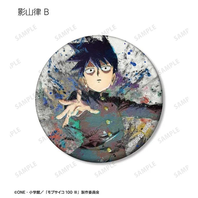 Mob Psycho 100 III Anime Merch - Trading grunge CANVAS Matte Tin Badge - Doki Doki Land 