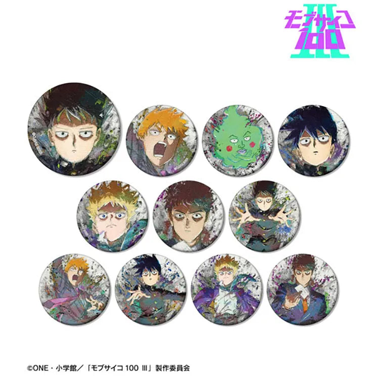 Mob Psycho 100 III Anime Merch - Trading grunge CANVAS Matte Tin Badge - Doki Doki Land 