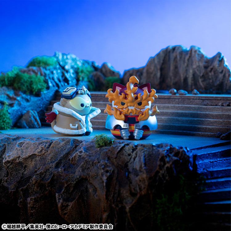 My Hero Academia MEGA CAT PROJECT Nyanko Series 1 blind box cat-style mini figures featuring Deku, Todoroki, Hawks, Endeavor, and more