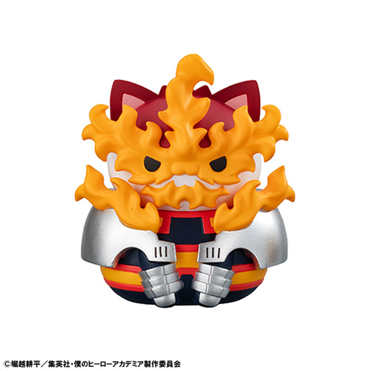 My Hero Academia MEGA CAT PROJECT Nyanko Series 1 blind box cat-style mini figures featuring Deku, Todoroki, Hawks, Endeavor, and more