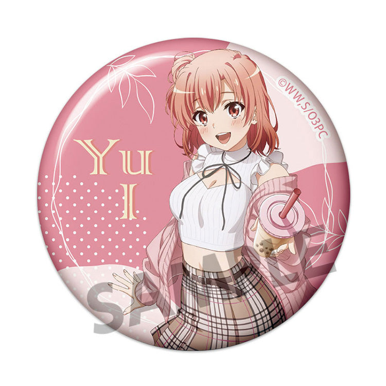Oregairu Park Date trading can badge set featuring Yukino, Yui, and Iroha from My Teen Romantic Comedy SNAFU, with cute newly drawn illustrations.