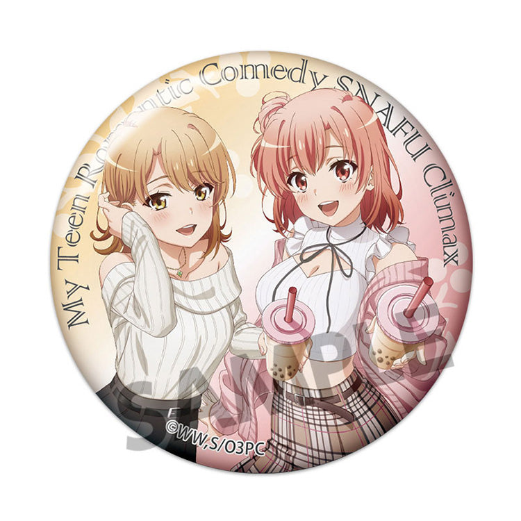 Oregairu Park Date trading can badge set featuring Yukino, Yui, and Iroha from My Teen Romantic Comedy SNAFU, with cute newly drawn illustrations.