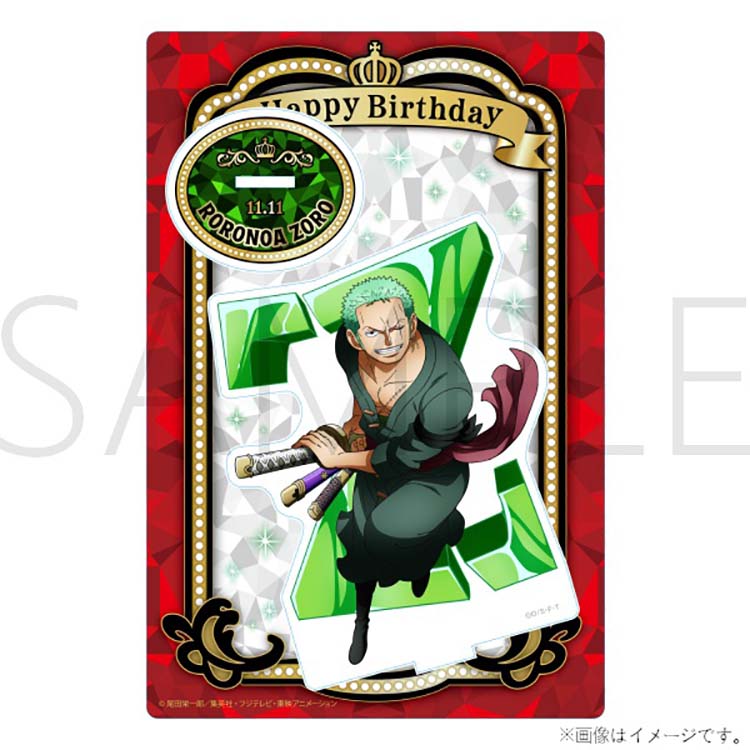 ONE PIECE Anime Merch - 11.11 Roronoa Zoro HBD Initial Acrylic Stand