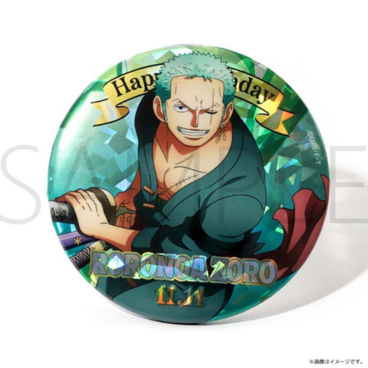 ONE PIECE Anime Merch - 11.11 Roronoa Zoro HBD Initial Hologram Can Badge