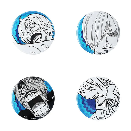 One Piece Anime Merch - EMOTIONS Sanji Set of 4 can badges - Doki Doki Land 