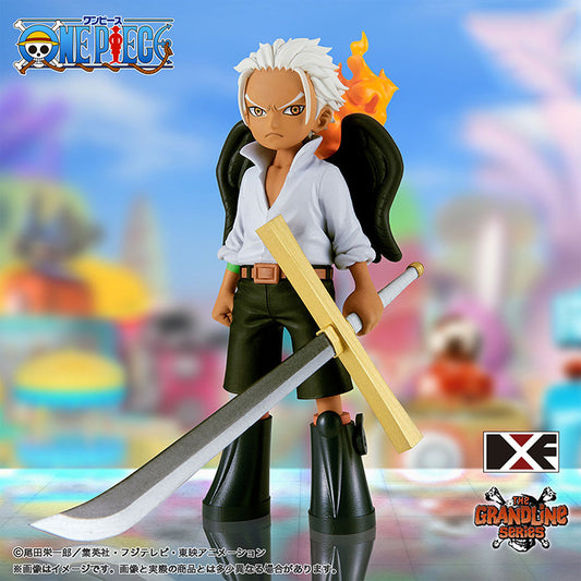 Official One Piece DXF The Grandline Series S-Hawk figure, featuring detailed sculpting and vibrant colors. This collectible showcases S-Hawk with his signature black wings, fiery effect on his back, and dual swords including a faithfully recreated large blade. Designed with sharp facial expression, dynamic stance, and high-quality paintwork, this S-Hawk figure is a must-have for One Piece fans and anime figure collectors.