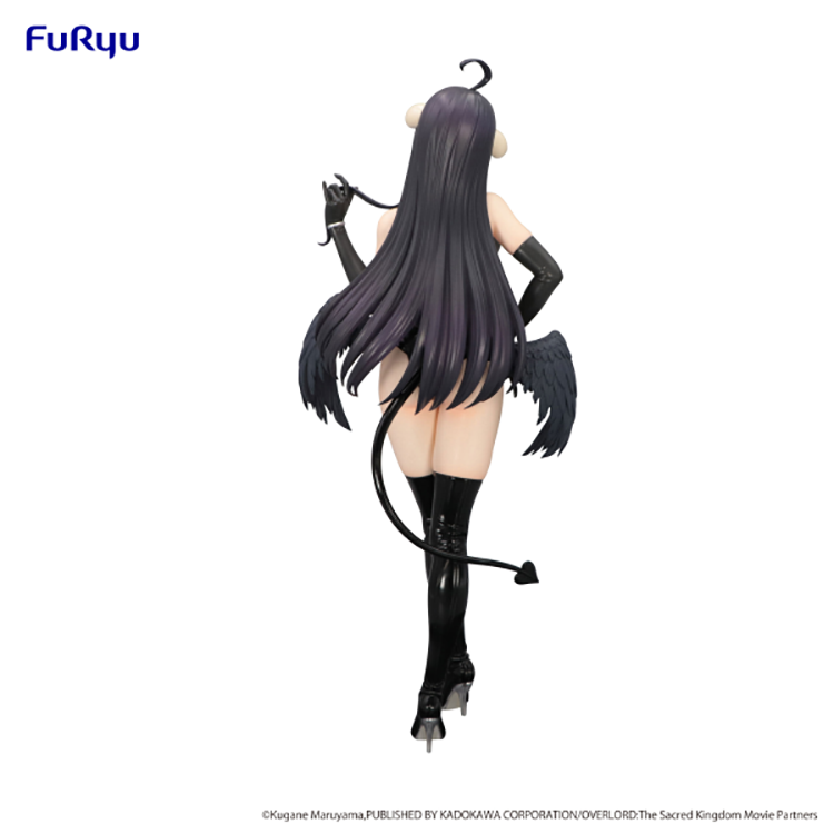 Overlord Albedo BiCute Dark figure by FuRyu in black outfit, standing pose with wings and horns, detailed anime collectible over 10 inches tall