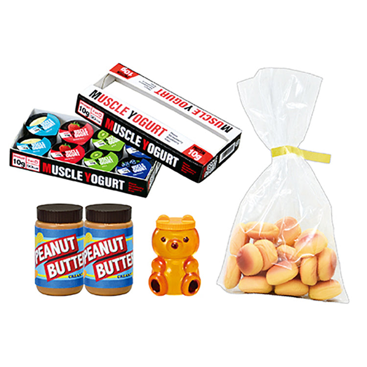 Re-Ment Puchi Sample Series COW’S MART miniatures featuring grocery items, snacks, home goods, and discount store-themed accessories.