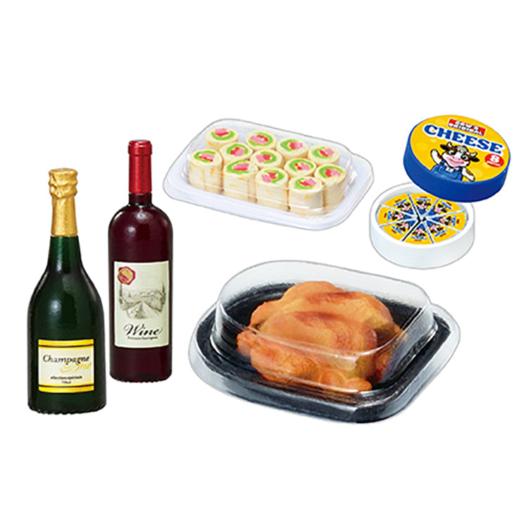 Re-Ment Puchi Sample Series COW’S MART miniatures featuring grocery items, snacks, home goods, and discount store-themed accessories.