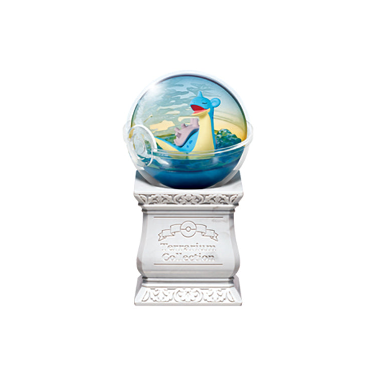 Pokémon Terrarium Collection 15 featuring six Poké Ball-style terrarium figures with Pikachu & Mew, Mewtwo, Lapras, Venusaur, Charizard, and Blastoise.