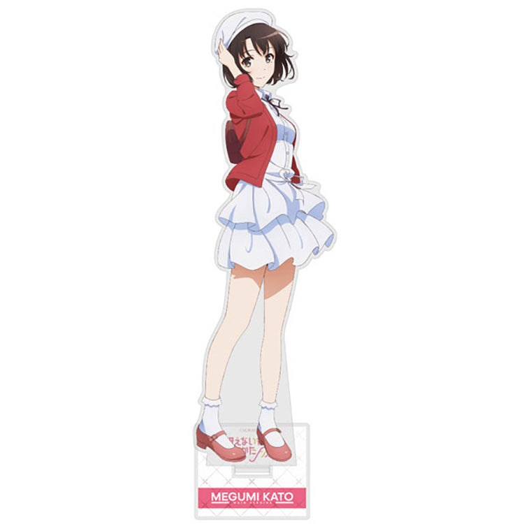 Megumi Kato acrylic stand large size in casual outfit from Saekano Fine