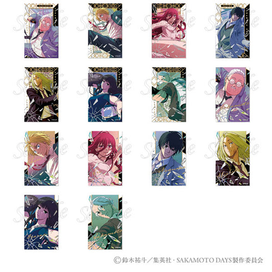 Sakamoto Days Party Mission Shiny Card Collection Premium box set featuring large 145mm cards with silver and hologram foil stamping of the Sakamoto Days characters.