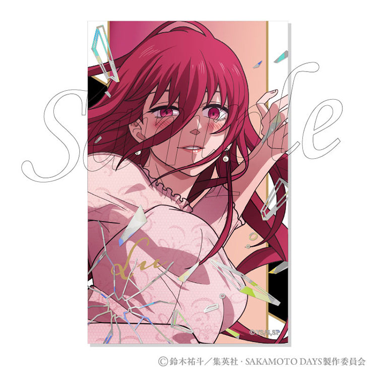 Sakamoto Days Party Mission Shiny Card Collection Premium box set featuring large 145mm cards with silver and hologram foil stamping of the Sakamoto Days characters.