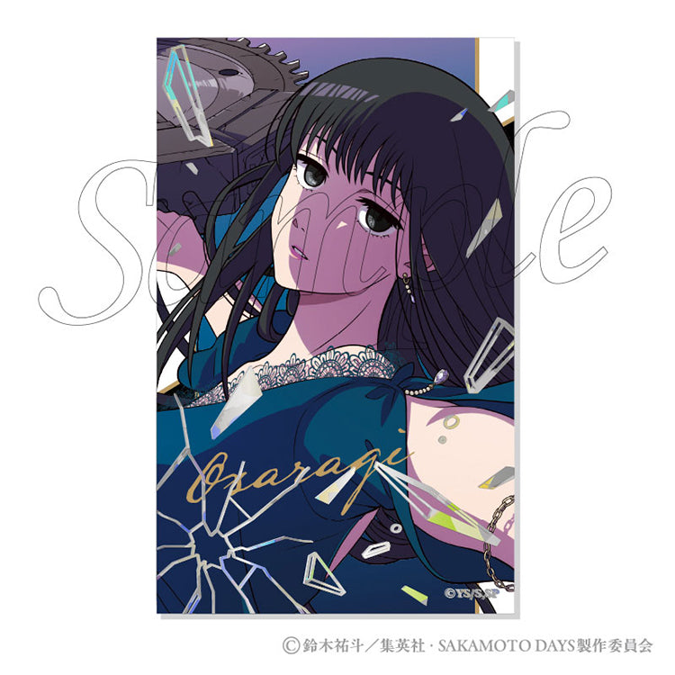 Sakamoto Days Party Mission Shiny Card Collection Premium box set featuring large 145mm cards with silver and hologram foil stamping of the Sakamoto Days characters.